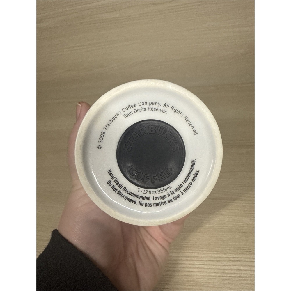 Starbucks Coffee Travel Ceramic Cup 12 Oz Mug‎ Tumbler W/ Locking Lid 2009 - Picture 5 of 7